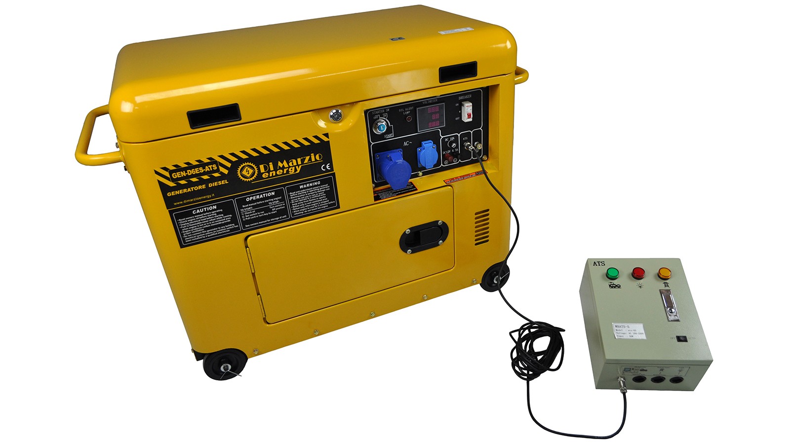 Generatore di corrente diesel 6 kw silenziato - gruppo elettrogeno avviamento elettrico - sistema ATS